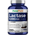 NusaPure Lactase Enzyme 9000 FCC, Lactase Unit, Suitable for Vegetarians/Vegan, Non-GMO, 220 Veg Capsules